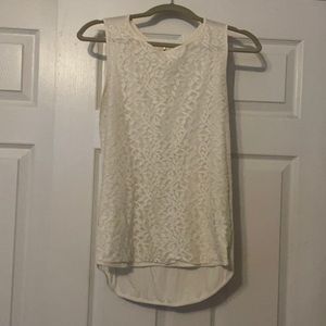 LOFT lace front ivory tank top